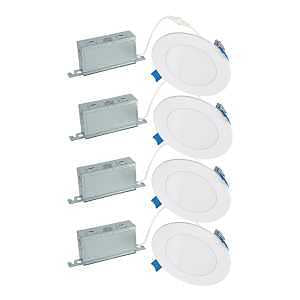 Halo HLBSL 4 in. Can Less Integrated LED, 600 Lumens, 5CCT, White (4-Pack) HLBSL406FS5-4PK
