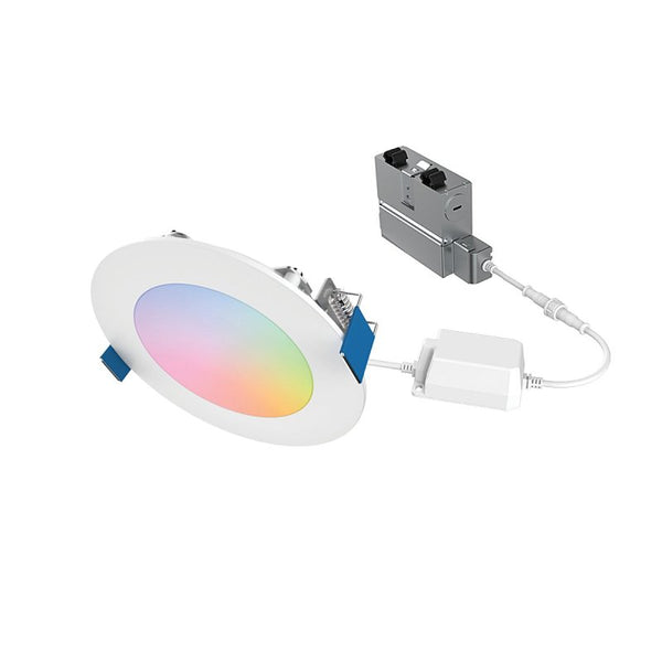 : HALO 4" Smart Wi-Fi Slim Canless LED Downlight Powered by WiZ Pro, Dimmable Full Color with Smart Home Integration HLB4069WZRGBWMWR