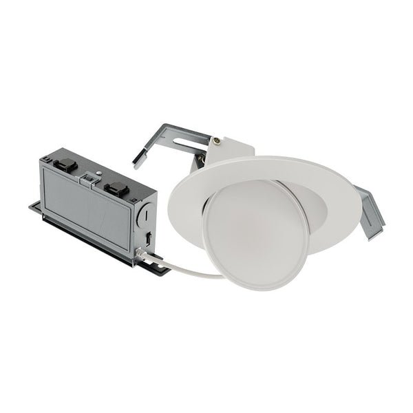 HALO HLA 4 in. Adjustable CCT Integrated LED Recessed Gimbal Downlight, 600 Lumens, 5 CCT Color Selectable 2700K-5000K HLA406FS5