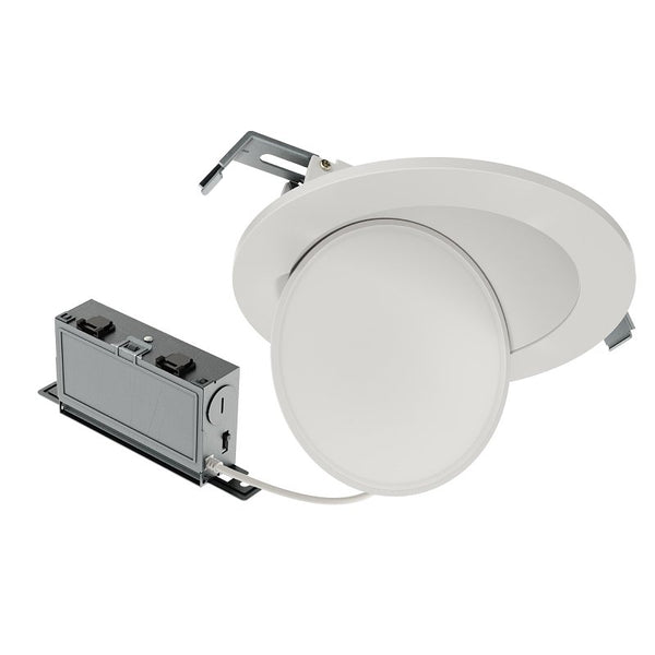 HALO HLA 6 in. Adjustable CCT Integrated LED Recessed Gimbal Downlight, 900 Lumens, 5 CCT Color Selectable 2700K-5000K HLA609FS5