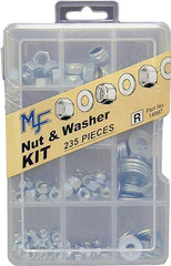 Midwest Fastener 14997 Nut & Washer Assortment Kit, 235 Piece, 1/2&quot