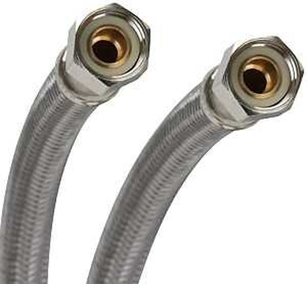 Fluidmaster B4F20 Faucet Connector, Braided Stainless Steel - 1/2 F.I.P Thread x 1/2 F.I.P. Thread, 20-Inch Length