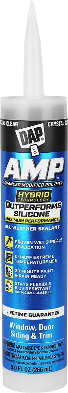 DAP AMP All Weather Window, Door and Siding Sealant, Clear, 9 Oz (7079800761)