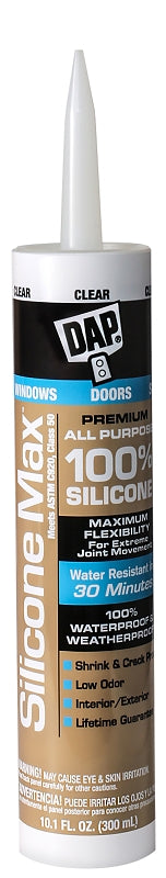 DAP Silicone Max All Purpose Sealant, Clear, 10.1 Oz (7079808791)