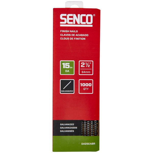 SENCO DA25EABR 2-1/2" 15 Gauge Angled Finish Nails, Galvanized Finish 1,000 Count Pack