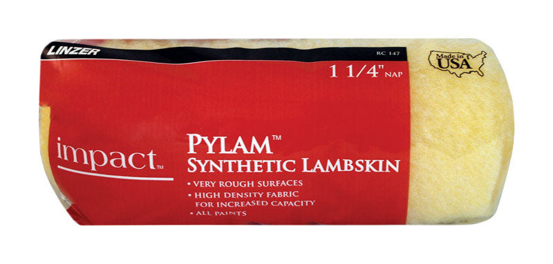 Linzer RC 147 0900 Pylam Spatter Shed-Free Paint Roller Cover, 1-1/4 in Nap, 9 in L, 9" x 1-1/4"