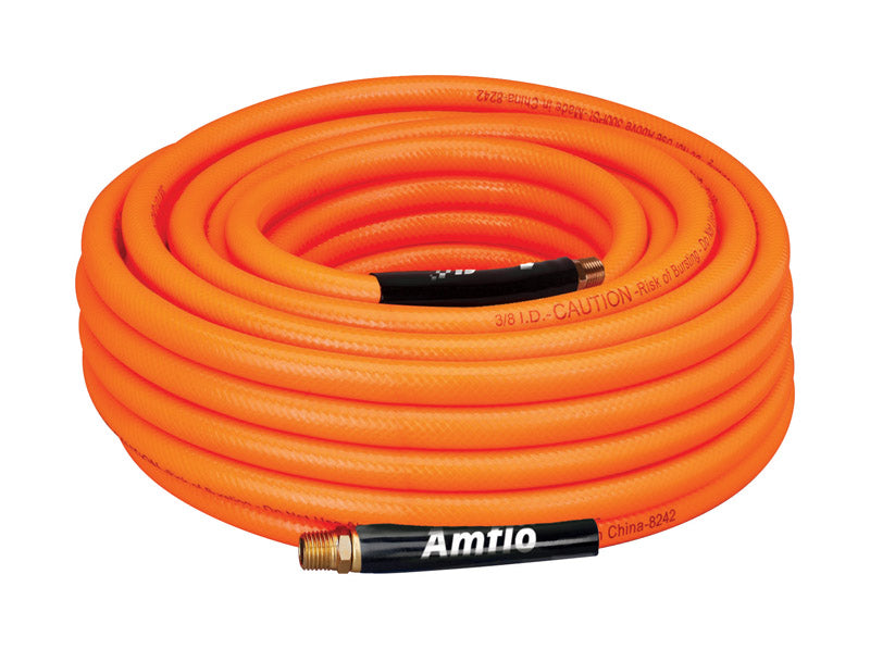 Amflo 100 ft. L x 3/8 in. Dia. Polyvinyl Air Hose 300 psi Orange