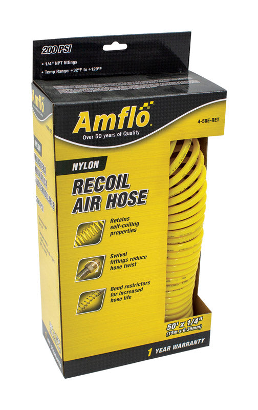 Amflo 4-50E-RET 1/4" x 50' Nylon Recoil Hose