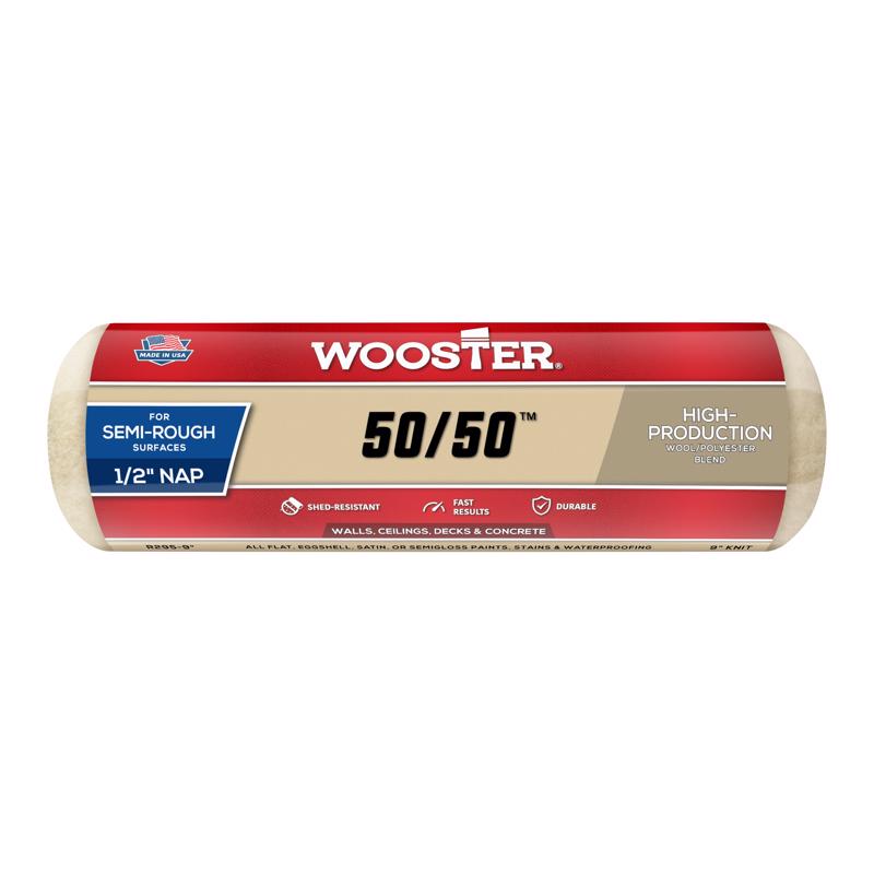 Wooster Brush R295-9 Wooster 50/50 Roller Cover, 1/2-Inch Nap, 9-Inch