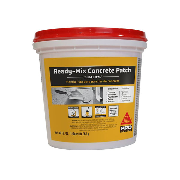 Sika - Sikacryl - Gray - Ready-Mix Concrete Patch - for Repairing spalls and Cracks in Concrete and Masonry - Textured - 1 qt (Pack of 1) 472189
