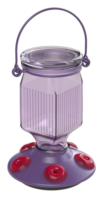 Perky-Pet 9101-2 Lavender Field Top-Fill Glass Hummingbird Feeder Purple 16 oz Capacity