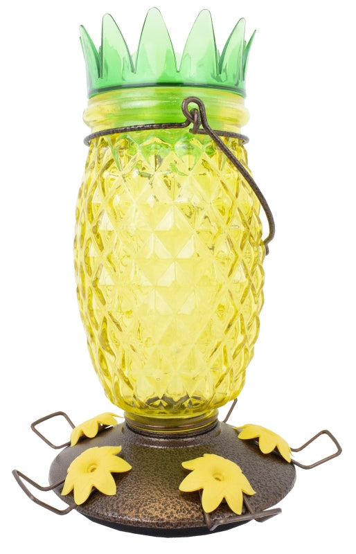 Perky-Pet 9110-2 Pineapple Top-Fill Glass Hummingbird Feeder – 28 oz