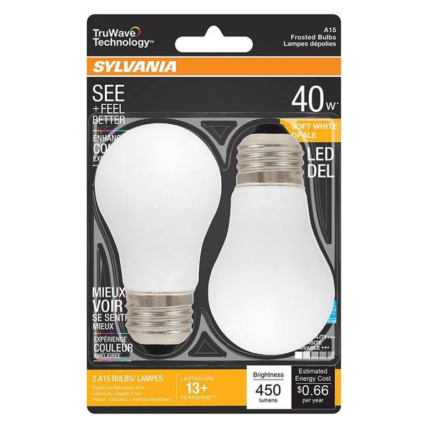 Sylvania 40762 - LED5.5A15DIM927F13YTLBL2 8/CS 2/SKU Victorian Style Antique Filament LED Light Bulb2
