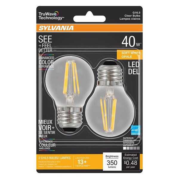 Sylvania Bulb LED G16.5 Clear SFTWHT 4W 40847