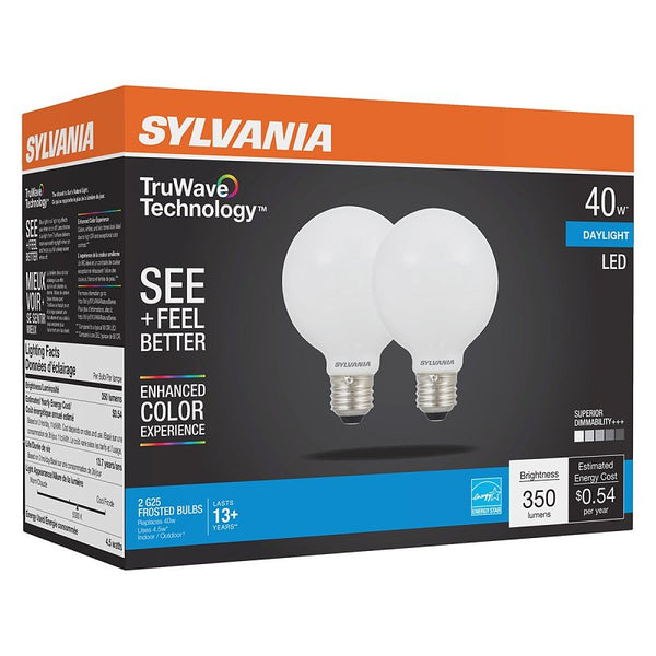 Sylvania 40766 - LED4.5G25DIM950F13YTLRP2 6/CS 2/SKU Globe Style Antique Filament LED Light Bulb2
