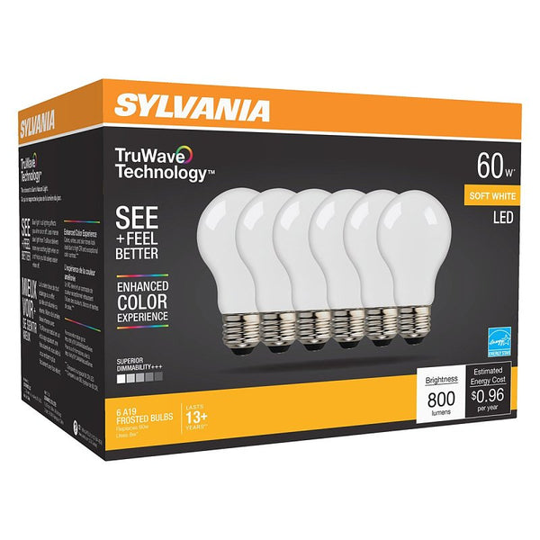 SYLVANIA 40748 - LED8A19DIMO92713YTLRP6 18/CS 6/SKU A19 A Line Pear LED Light Bulb
