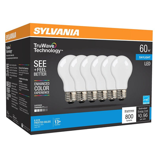 SYLVANIA 49824 - LED8A19DIMO95013YTLRP6 18/CS 6/SKU A19 A Line Pear LED Light Bulb
