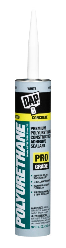 DAP 7079818810 Polyurethane Sealant, 10.1 oz, White, 10 Fl Oz