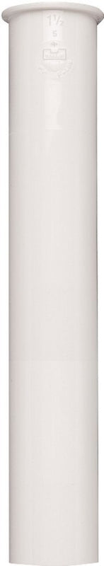 Plumb Pak PP10-8W Sink Tailpiece, 1-1/2 in Dia X 8 in L, Flanged, PVC, 1-1/2"D, White
