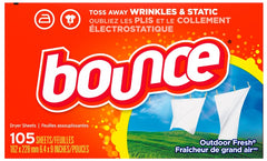 Bounce Fabric Softener Sheets, Outdoor Fresh Scent, 105 Count 82355