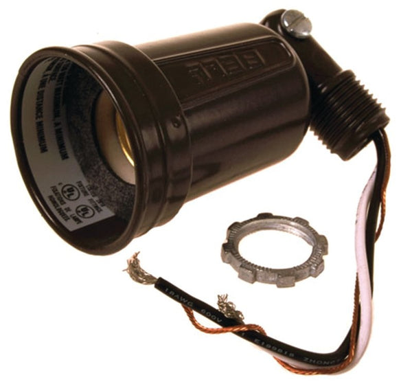 Hubbell 5606-2 Bell Raco 5606 Lamp holder, 100 W, Par38, Die Cast Zinc, Bronze