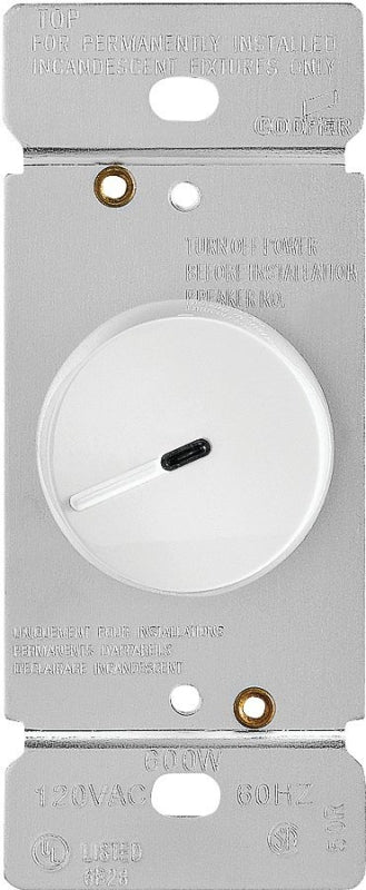 EATON RI06PL-W-K Core React Preset Rotary Dimmer, 120 Vac, 600 W, 1 P, 3 W, White