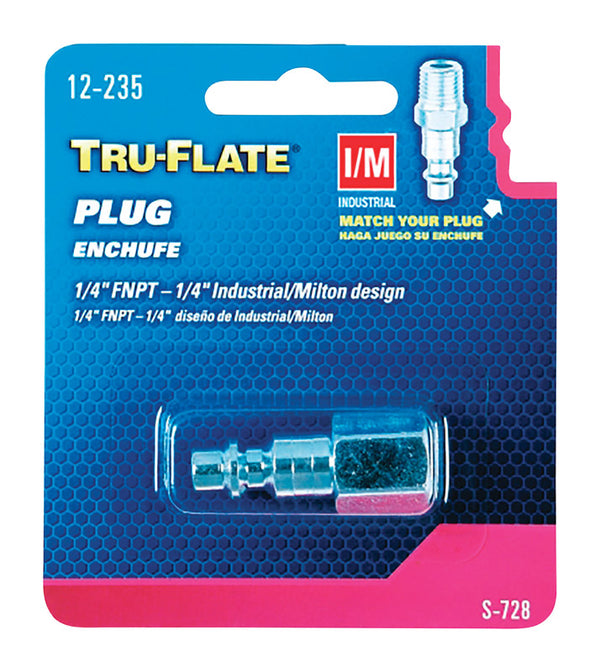 WallEc(TM) Tru-Flate 12-235 1/4" I/M Industrial Female NPT Steel Plug TRFL12235