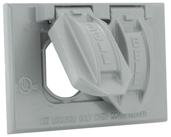Hubbell 5180-5 Weatherproof Device Cover, 1 Gang, 2-13/16 In L X 4-9/16 In W, Gray, quot, Grey