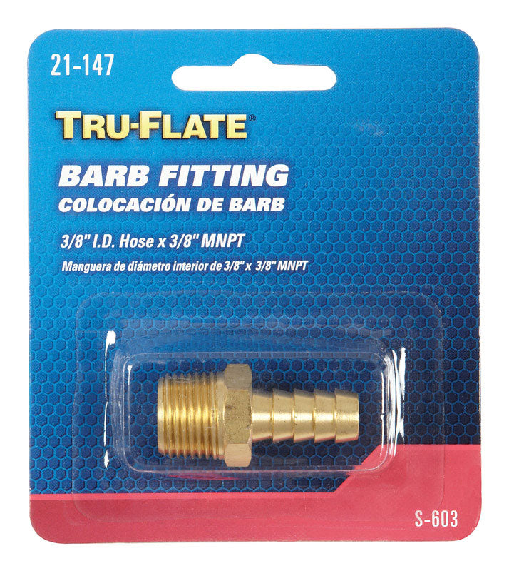 Tru-Flate 21-147 3/8" Male Hose End Barb Type Hose Fitting