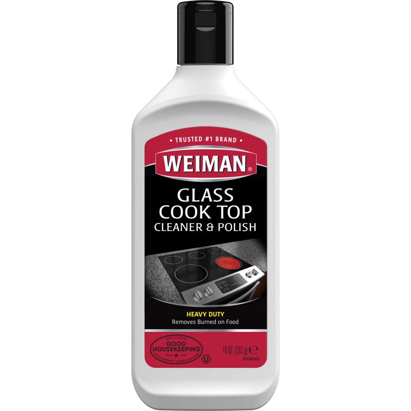 Weiman Glass Cooktop Heavy Duty Cleaner & Polish - Shines and Protects Glass/Ceramic Smooth Top Ranges with its Gentle Formula - 10 Oz., Clear
