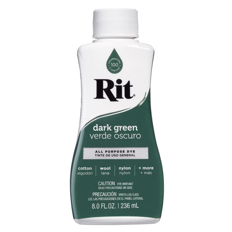 Rit Dye 01794000701 Liquid Fabric Dye, 8-Ounce, Dark Green, 1-Pack, 8 Fl oz