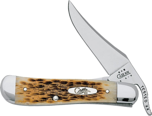 Case WR XX Pocket Knife Amber Jigged Bone Russlock Item #260 - (61953L SS) - Length Closed: 4 1/4 Inches