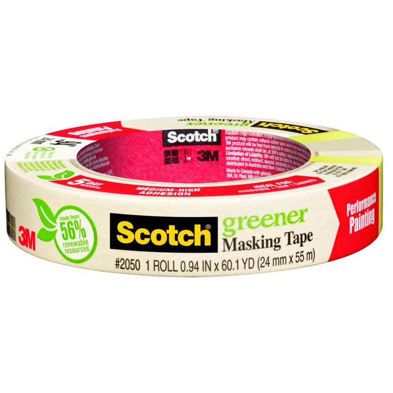 Scotch Greener Masking Tape, 0.94 in x 60 Yard, 2050, 1 roll 2050-24A