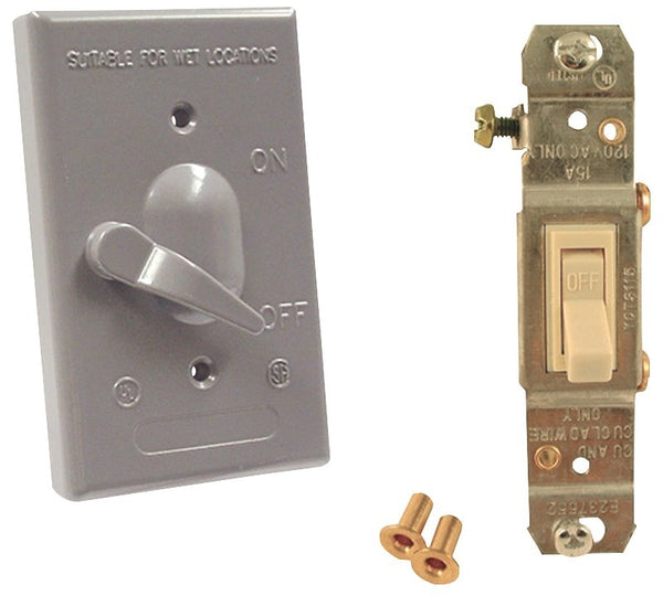 Hubbell-Bell 5121-5 One Gang Switch Cover Gray