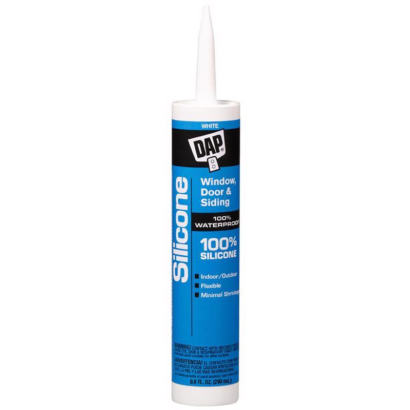 DAP White Silicone Rubber Door, Siding and Window Sealant 10.1 oz.