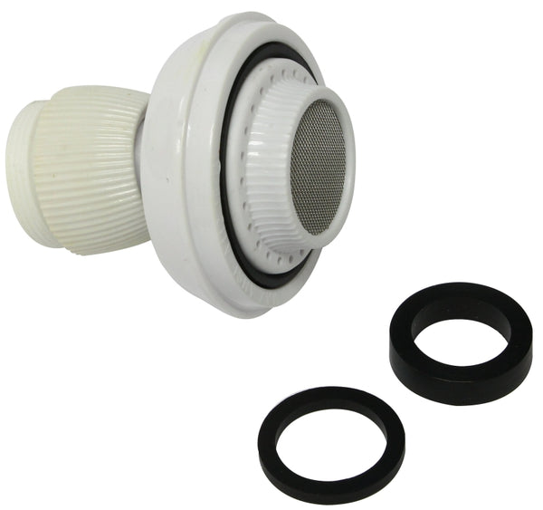 Plumb Pak PP800-5 PlumPak Dual Threaded Faucet Aerator, 5/16-27 Male X 55/64-27 Female, Swivel Spray Stream, White