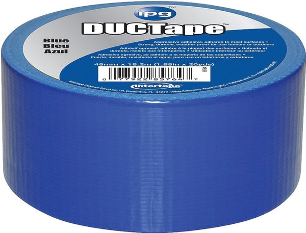 IPG JobSite DUCTape, Colored Duct Tape, 1.88" x 20 yd, Blue (Single Roll) 6720BLU