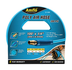 Amflo 100 ft. L x 1/4 in. Dia. Polyurethane Air Hose 300 psi Blue AMFL12100E