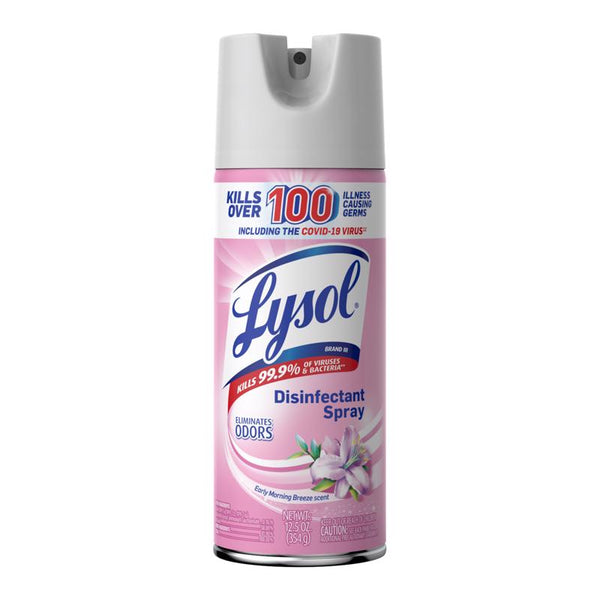 Lysol Disinfectant Spray, Sanitizing and Antibacterial Spray, For Disinfecting and Deodorizing, Early Morning Breeze, 1 Count, 12.5 fl oz each, Packaging may vary 1920080833