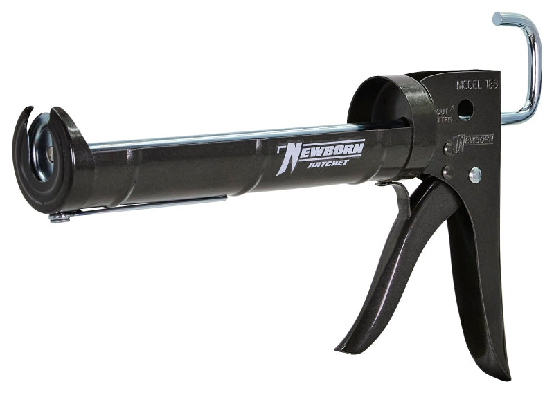 Newborn 188 Super Ratchet Rod Cradle Caulking Gun, 1/10 Gallon Cartridge, 6:1 Thrust Ratio