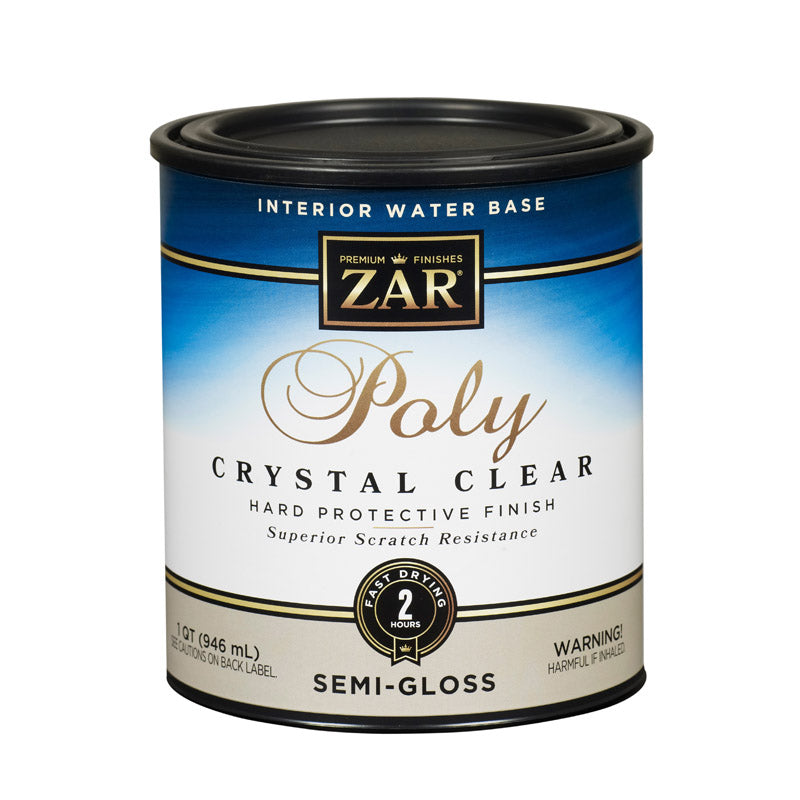 ZAR 34512 Semi Gloss Aqua Water Based Polyurethane, QT, Blue