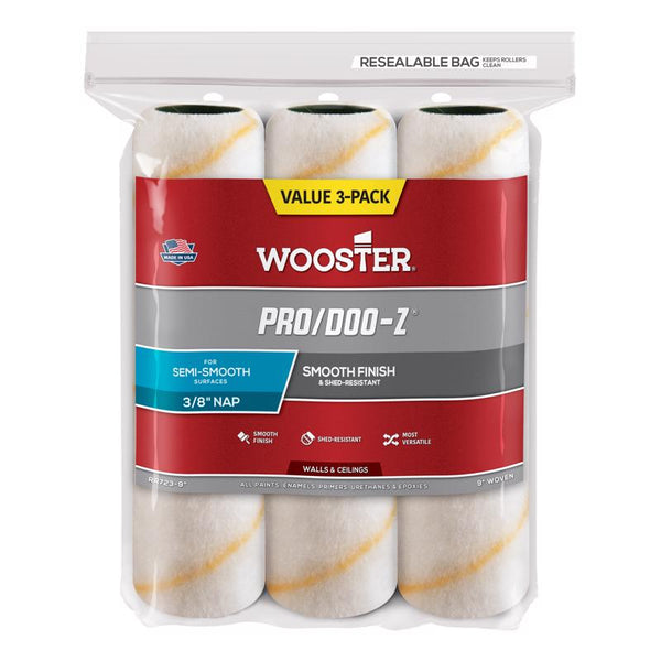Wooster Brush RR723-9 Pro/Doo-Z Roller Cover 3/8-Inch Nap, 9-Inch, 9 Inch
