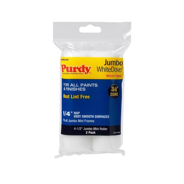 Purdy 140624010 Jumbo Mini White Dove Roller Replacements, 2-Pack, 4-1/2 inch x 1/4 inch nap