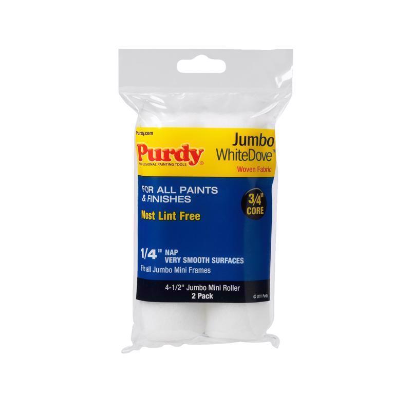 Purdy White Dove Dralon 1/4 in. x 4.5 in. W Mini Paint Roller Cover 2 pk for Very Smooth to Smooth Surfaces