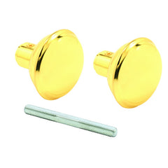 Prime-Line Products E 2297 Solid Brass Vintage Style Door Knobs, 2-3/16 in. Outside Diameter, 2 Set Screws