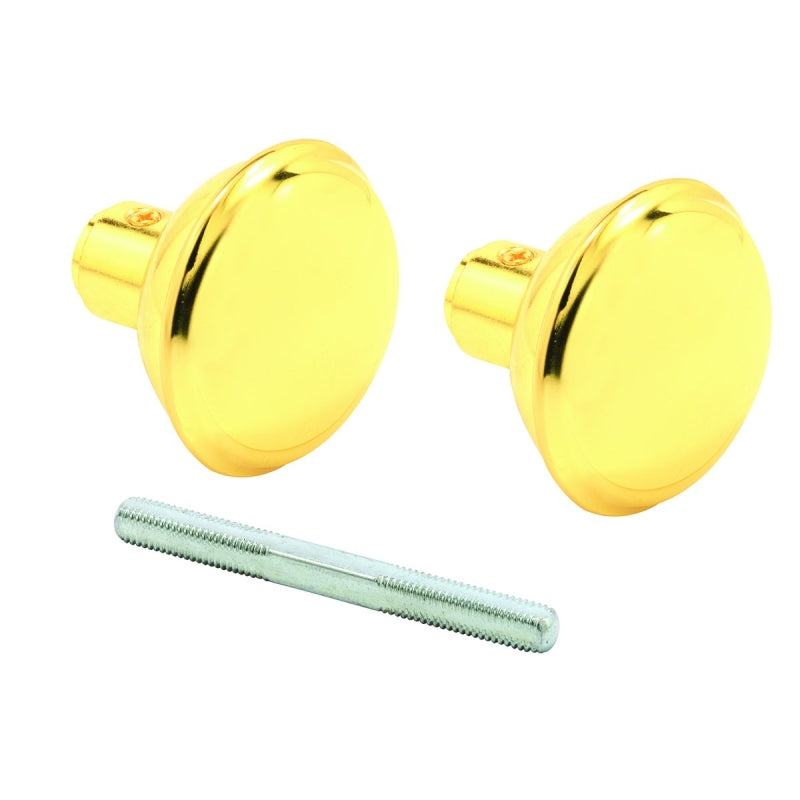 Prime-Line Products E 2297 Solid Brass Vintage Style Door Knobs, 2-3/16 in. Outside Diameter, 2 Set Screws