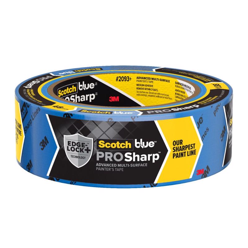 ScotchBlue PROSharp Painter's Tape 2 Inch Wide (1.88 in x 60 yd) 1 Roll Blue Tape Protects Surfaces and Removes Easily, Edge-Lock Tape for Indoor and Outdoor Use (2093+-48EC)
