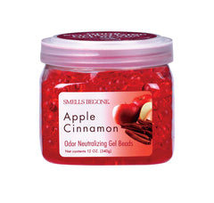 SMELLS BEGONE Odor Eliminator Gel Beads - Air Freshener - Eliminates Odor in Bathrooms, Cars, Boats, RVs and Pet Areas - Made with Essential Oils - Apple Cinnamon Scent - 12 Ounce 52812