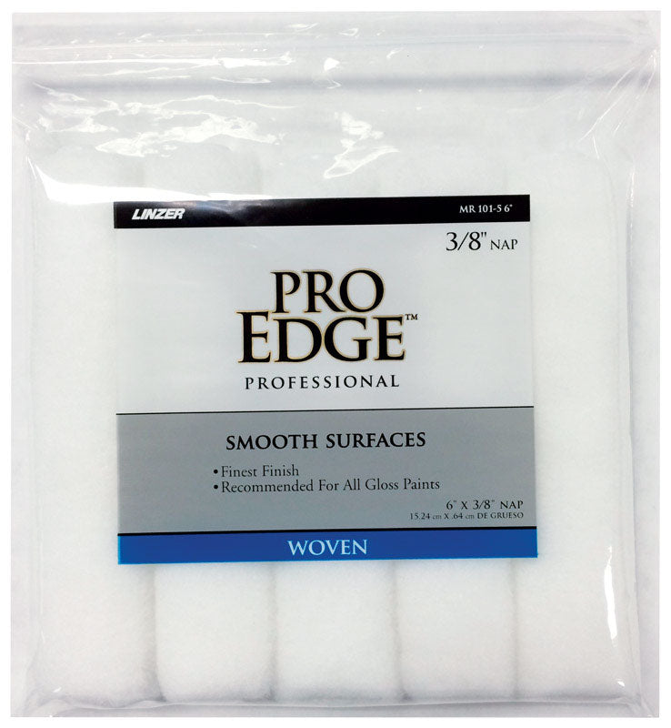 Linzer MR 101-5 0600 Pro Edge White Woven Mini Rollers with 3/8" Nap, 6"