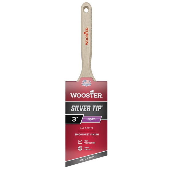 Wooster Brush 5221-3 Silver Tip Angle Sash Paintbrush, 3-Inch, 3 Inch